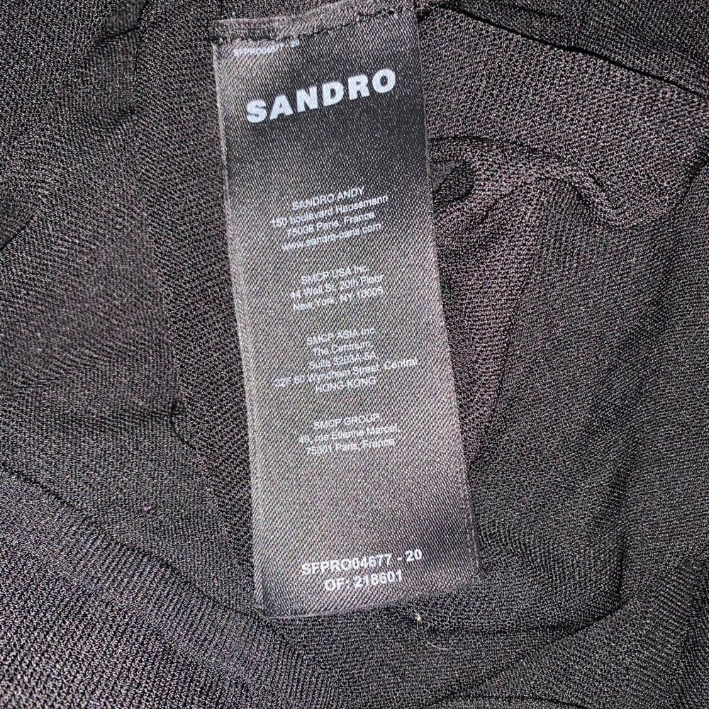 Sandro Judith Black Peplum Maxi Dress Ribbed Knit Button Front Noir Size 40 NEW - Picture 6 of 9